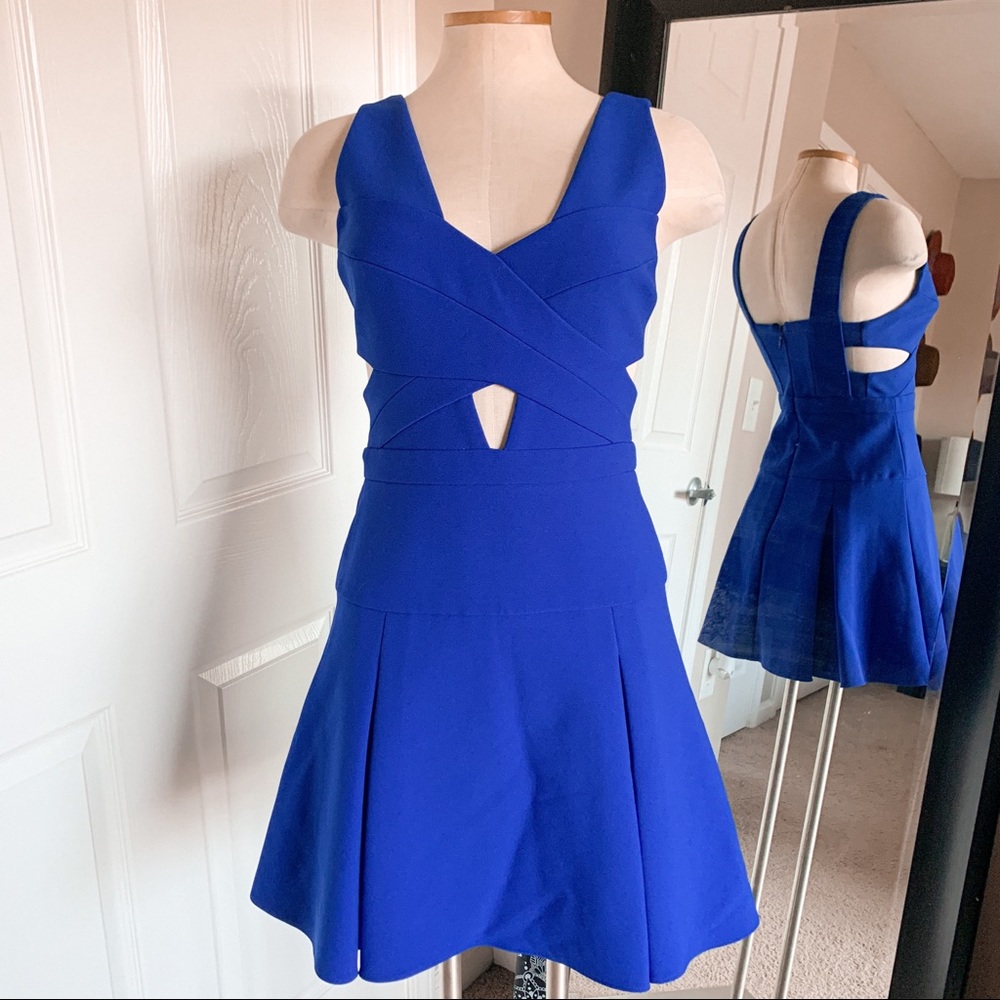 BCBGMAXAZRIA royal blue cut out cocktail dress